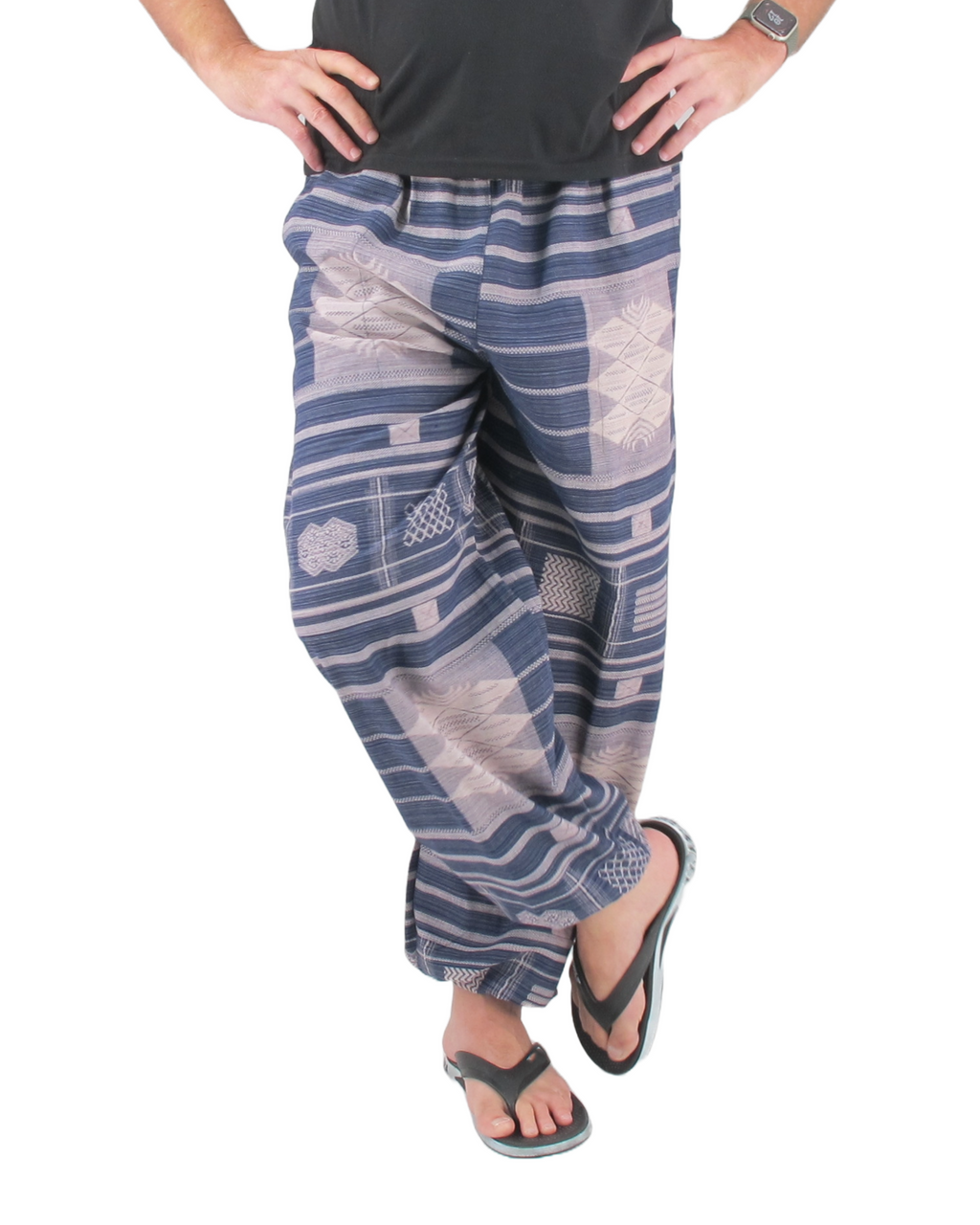 Printed Cotton Hippie Pants Navy – Love Quality